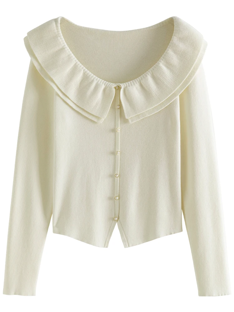 DUSHU элегантный стильный милый двухслойный облегающий свитер с воротником в виде