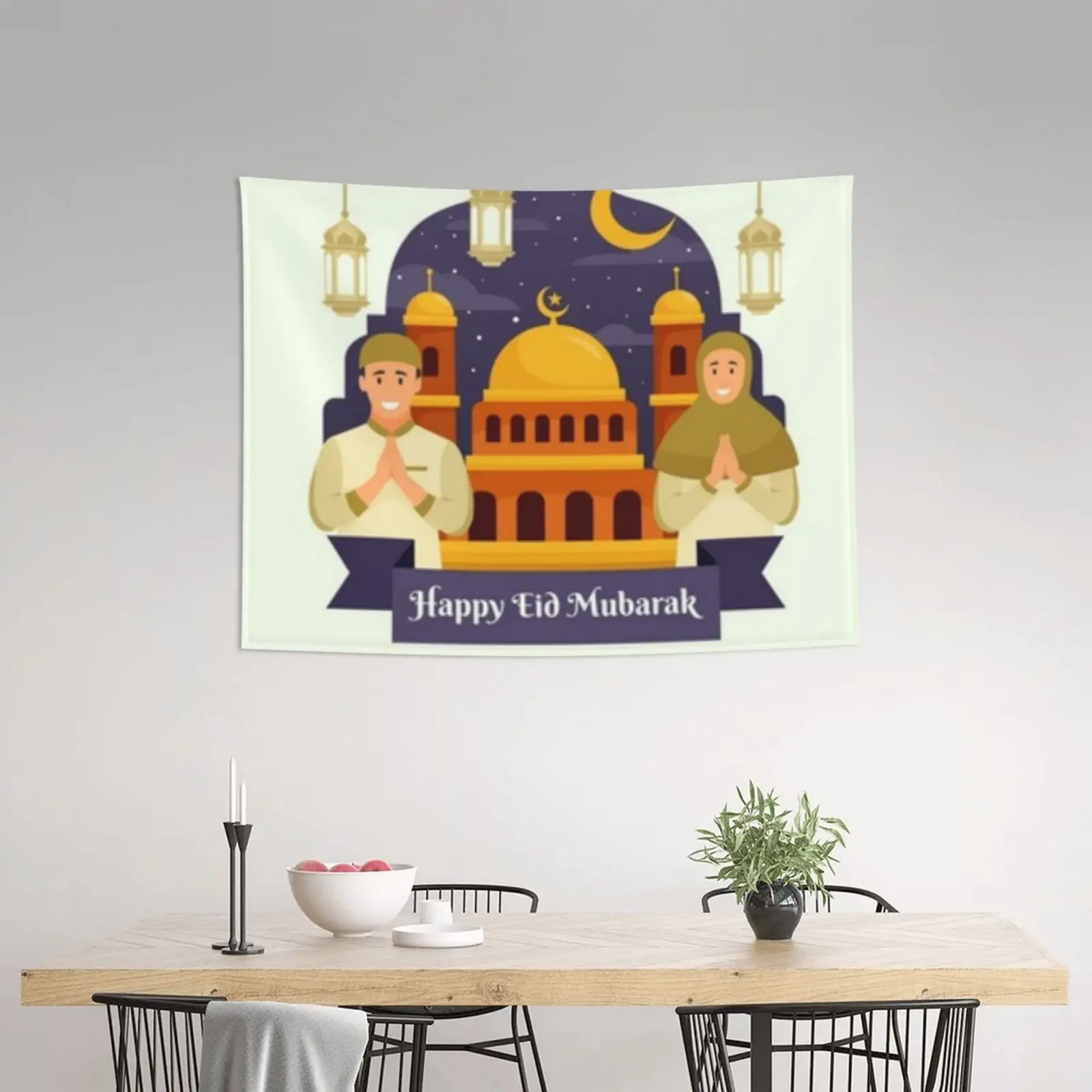 

ИД Мубарак гобелен комната подвесное украшение мусульманский фестиваль Рамадан Настенная картина подарок