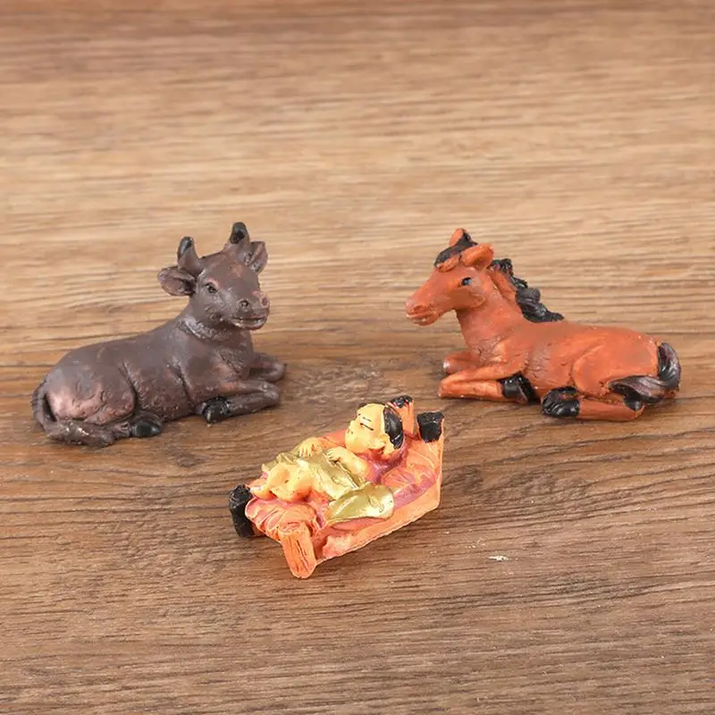 Набор рождественских фигурок 8X рождественские фигурки из смолы поделки для