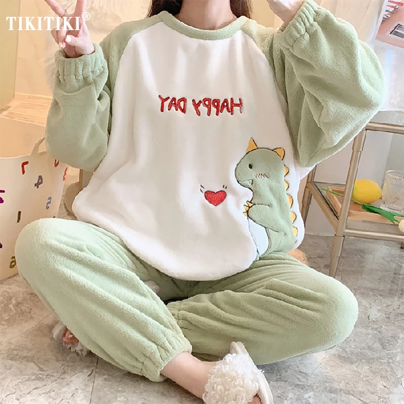

Женский зимний бархатный пижамный комплект кораллового цвета, утепленная теплая Пижама, костюм, однотонный пижамный комплект с длинным рук...