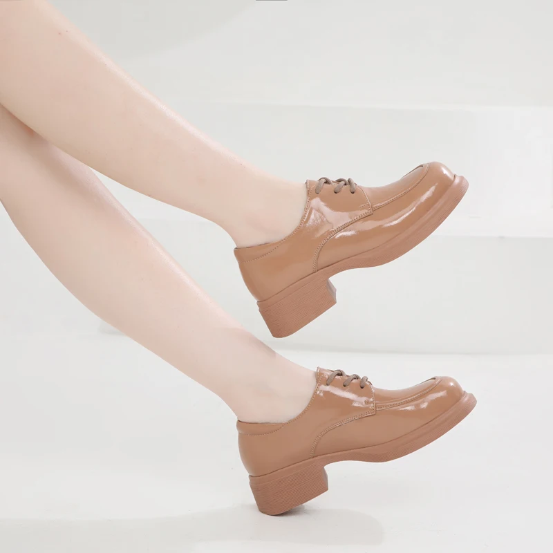 DIMANYU Loafers Women Lace-up 2023 New Spring Genuine Leather Women Oxford Shoes Large Size British Style Casual Shoes Women