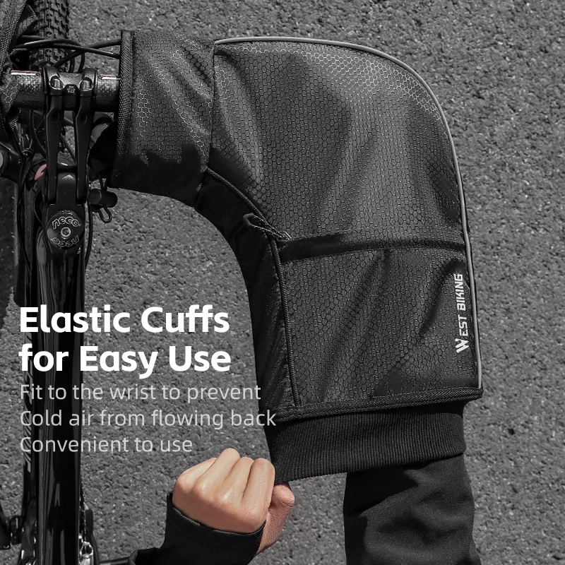 WEST BIKING велосипедные перчатки на руль флисовые зимние ветрозащитные