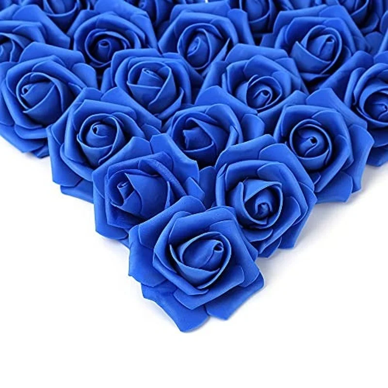 100 Pieces Faux Rose Heads Real Look Foam Fake Roses for DIY Wedding Arrangements Baby Shower Holiday Party Home Decorations