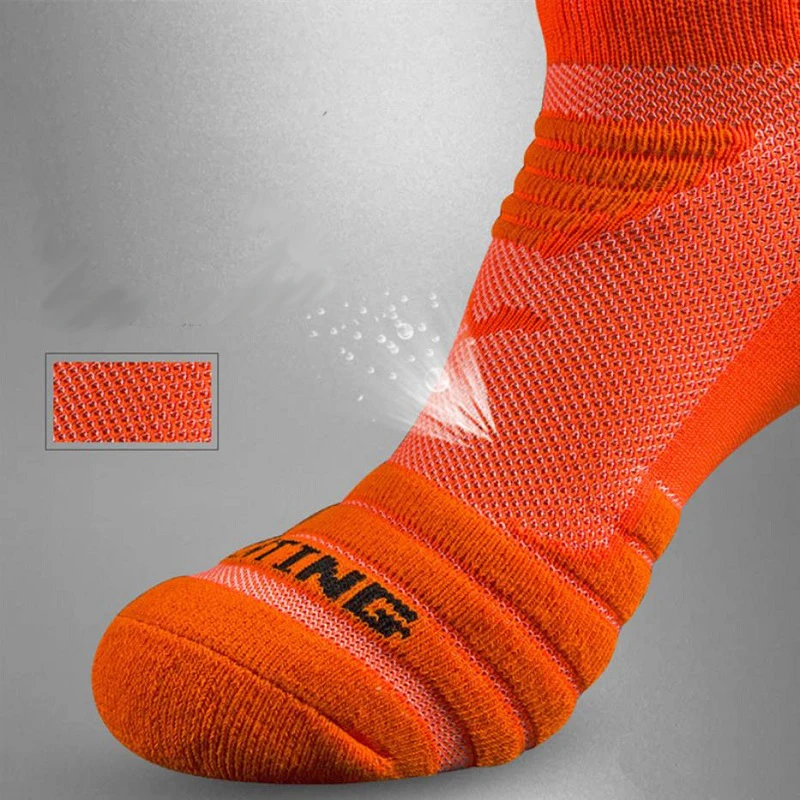 3 Pairs Professional Sports Cycling Socks Breathable Moisture Wicking Thicke Towel Terry Cotton Short Sock Casual Ankle Socks