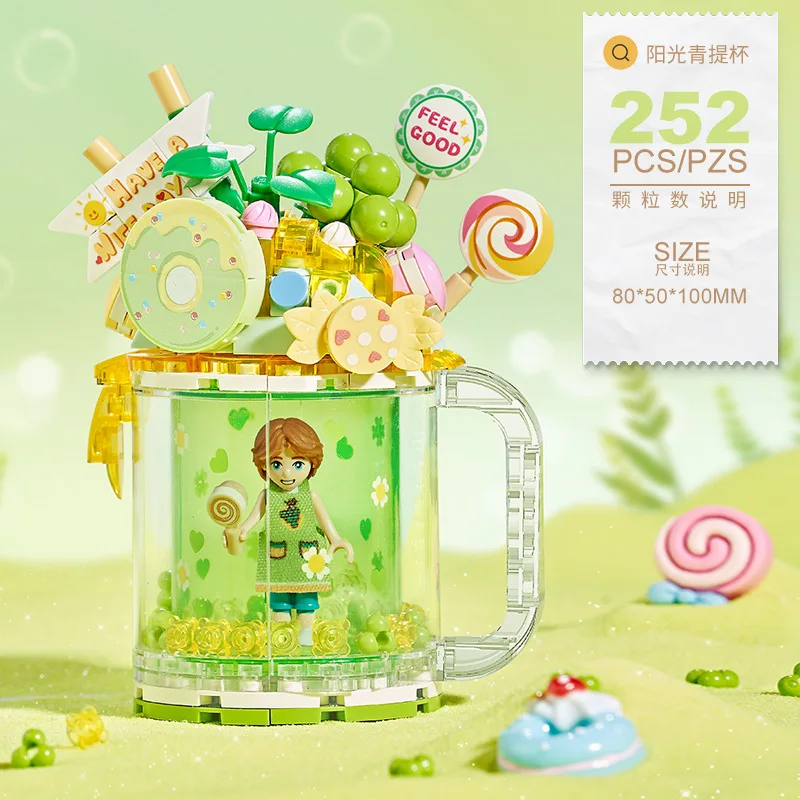 LOZ мини-строительные блоки в виде чашки для мороженого фруктовый сок креативная