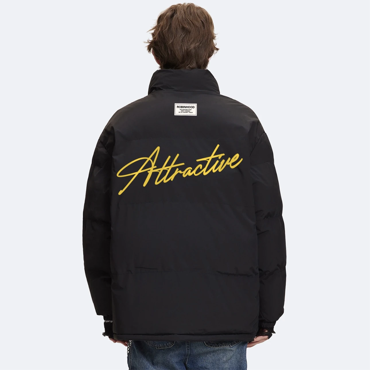 Robin Hood Robinhood Ретро Американская High Street Простая подпись с буквенным принтом и