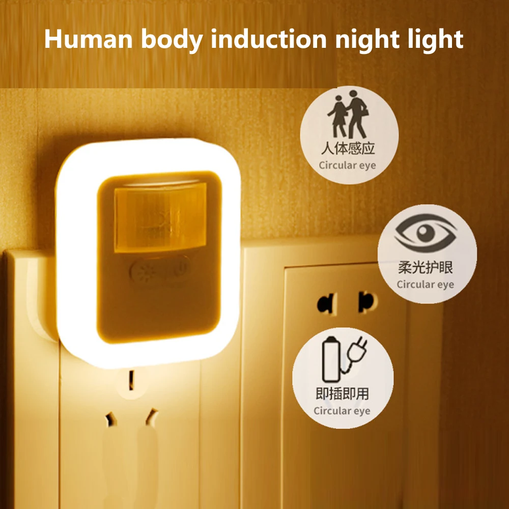 

Xiaomi Night light In Human Body Induction Acousto-optic Remote Control Dimming Brightness From Nightlight EU Plug