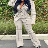 Winter Spring African Women Sets Blazer Jacket Pants Suits Office Lady Elegant 2 Piece Set Business Outfits Africa Clothing