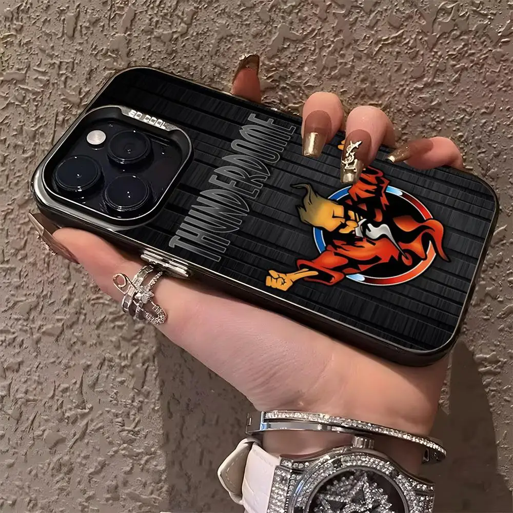 MINISO-Thunderdome Music Phone Case Matte Colored Silver For Iphone 16 15 14 Pro 13 12 Plus 11 Luxury Cover