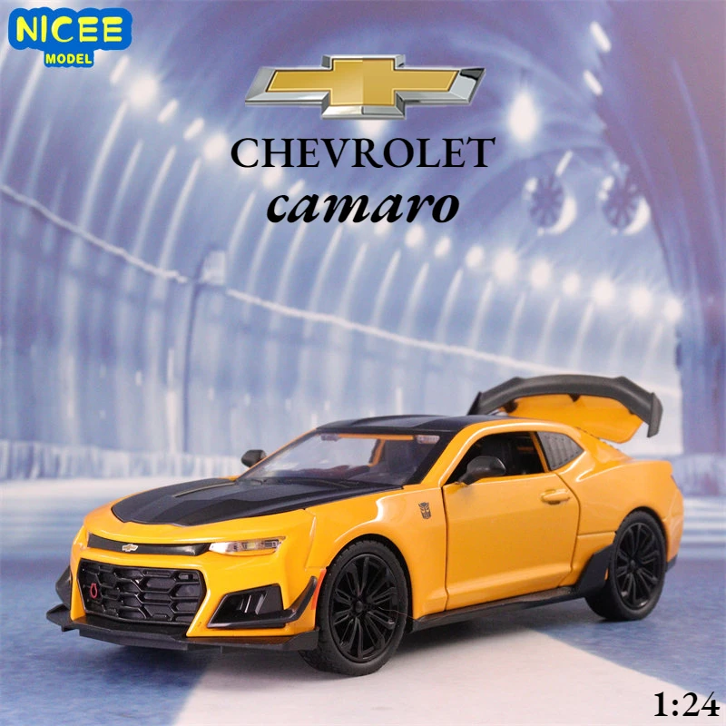 

1:24 Chevrolet Camaro High Simulation Diecast Metal Alloy Model car Sound Light Pull Back Collection Kids Toy Gifts A327