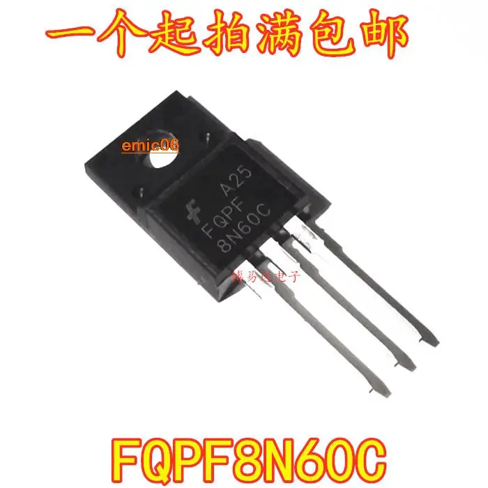 

10 шт., FQPF8N60C 8N60C 8A 600V TO-220