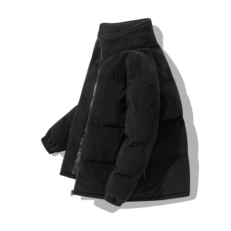 Winter 2022 New Windproof Stand Collar Solid Color Simple Cotton Clothing Youth Thick Warm Coat Fashion Men's Wear