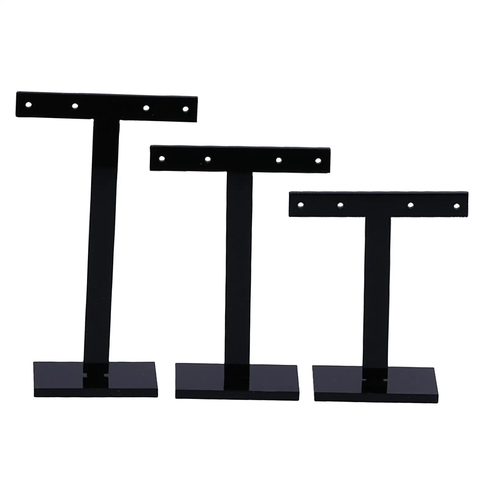 

3x Organic Glass Earring T Bar Stand Photography Display Props T Shape Style Stud Earring Display Holder Jewelry Holder 3 Sizes