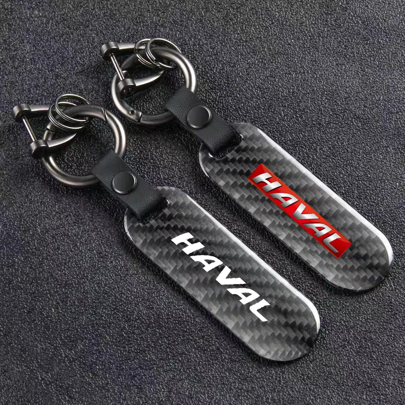 

Carbon Fiber Car Logo Key Ring 360 Degree Rotating Horseshoe Buckle Car KeyChain For HAVAL F7 Jolion F7x H6 H9 Car Accessories