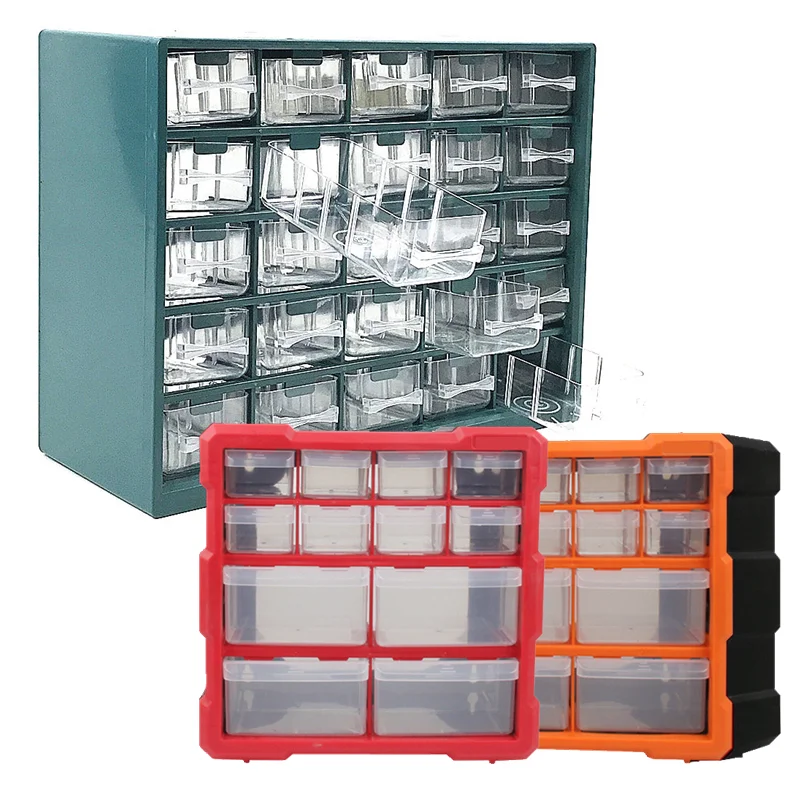 Multi-grid Drawer Type Plastic Tool Box Hardware Tool Storage Box Wall Hanging Building Blocks Screw Parts Classification Box