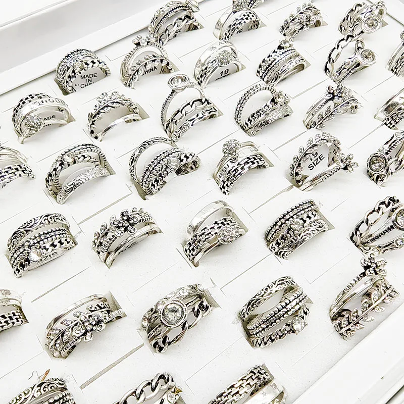 10 шт./партия женские кольца с бусинами