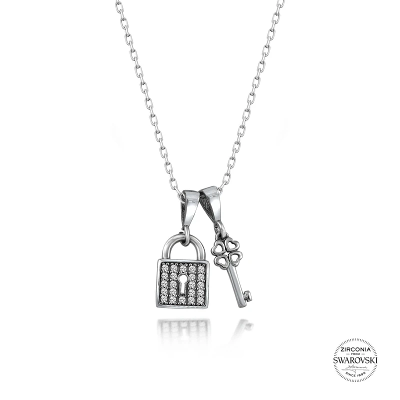Comprar Collar De Plata De Ley 925, Circonia Cúbica, Zirconia, Circonita, Llave