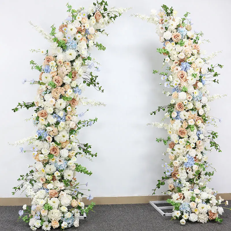 

Wish Shopping Artificial Flowers White Blue Flower Rose Add Backdrop Arch Arche Fleurs Artificielles Mariage Wedding Decoration