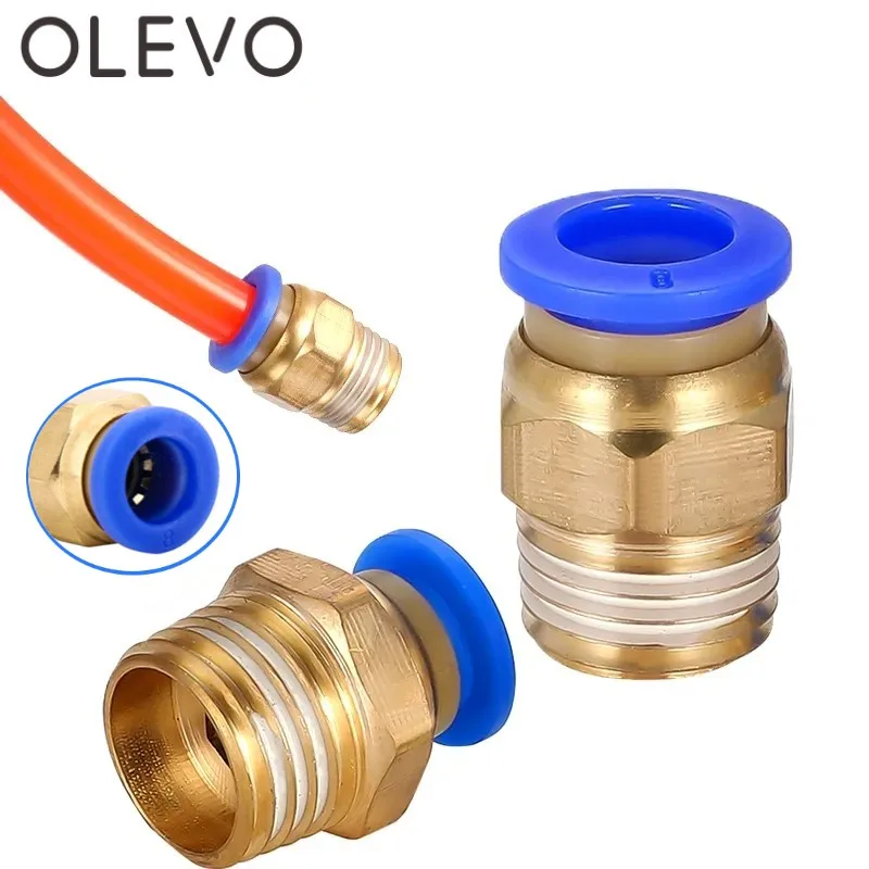PC Air Pneumatic Fitting Quick Connector 4-m5 4-M6 4mm 6mm 8mm 10mm 12mm Male Thread 1/4 1/2 1/8 3/8 Compressed Hose Tube Pipe
