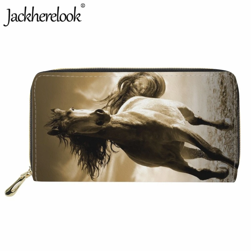 

Jackherelook Exquisite Long Wallets for Women Fashion Horse 3D Printing Coin Purse Ladies Purse Casual Travel Card Holder Gift