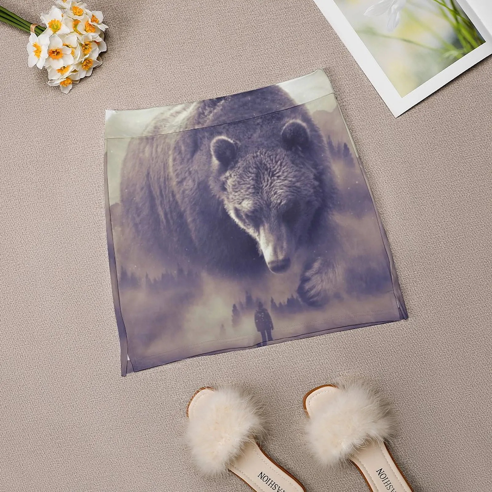 Айгис И | Юбки с медведем женская мода 2022 брючная юбка мини-юбки офисная короткая