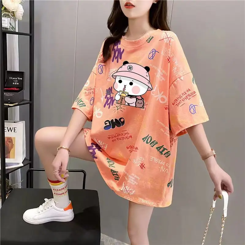 

2023 Summer New Casual Women's Loose and Slim Short Sleeve Top