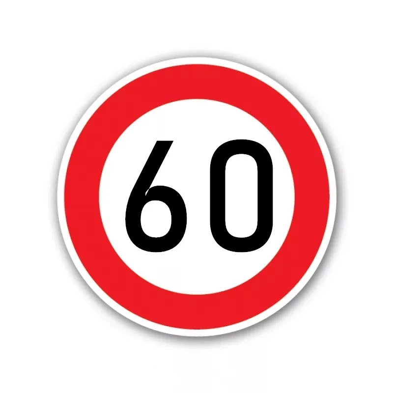 

A-0074# Speed Limit (60 km), Ø 16 cm Self-adhesive Decal Car Sticker Waterproof Auto Decors