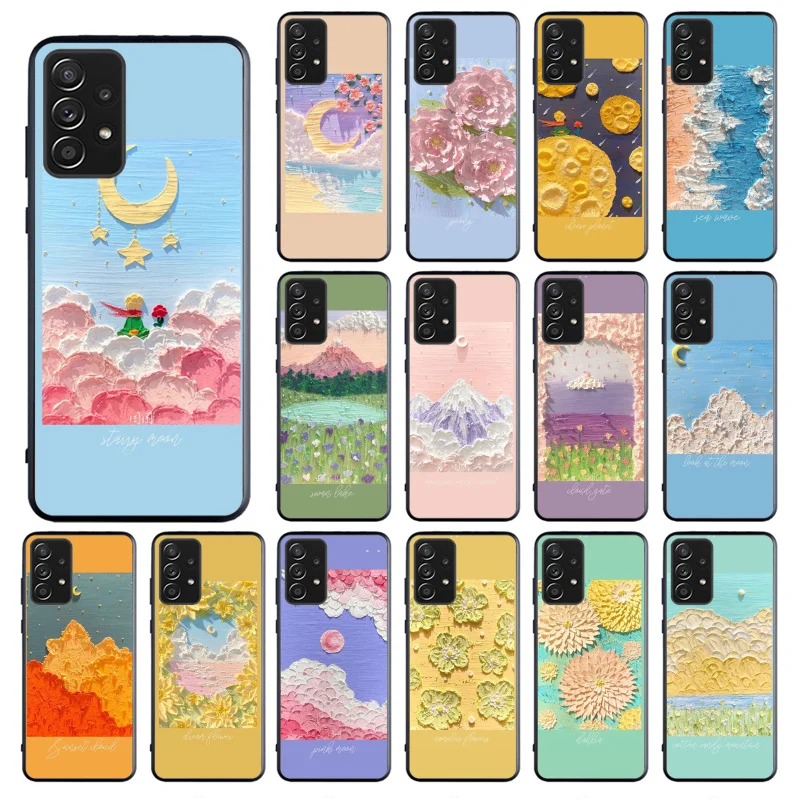 

Peony Flower Prince Cloud Sea Paint Phone Case For Samsung Galaxy A13 A03 A12 A32 A71 A11 A21S A02 A52 A72 A51 A50 A70 A31 M31