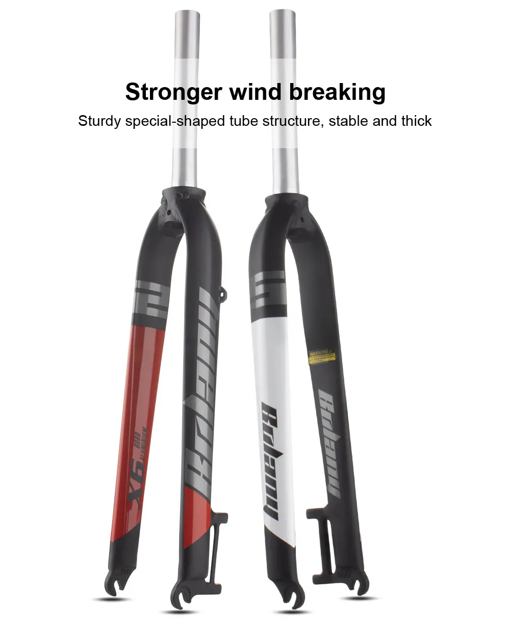 Bolany X6 Matte Hard Fork FIt 26/27.5/29inch Aluminum Alloy Mountain Bike Straight Tube 28.6mm A-pillar MTB Bicycle |
