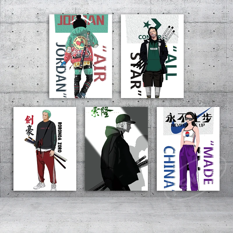 

Home One Piece Monkey D Luffy Canvas Decor Painting June Japanese Animation Prints Poster Picture Wall Art No Frame Living Room