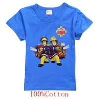 fireman sam new game t shirt kids clothes baby boys cartoon tshirts toddler girls short sleeve casual tops girl clothes