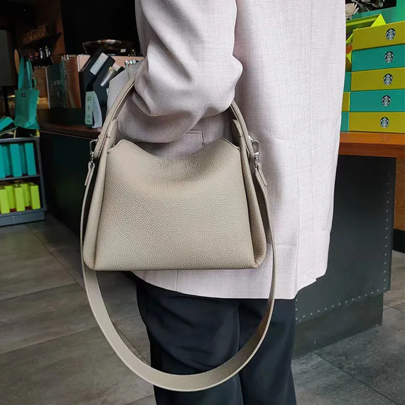 2023 New Women Top-handle Bags Fashion Design Female Shoulder Cross Body Bag Genuine Leather Ladies Underarm Satchel Handbag
