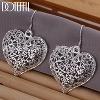doteffil 925 sterling silver hollow heart flower earrings for women best gift wedding engagement jewelry