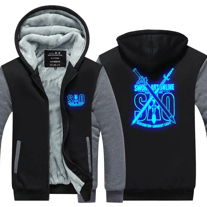 Anime Sword Art Online Winter Hoodie Asada Shino Cosplay Hooded Hoodie 3D Printed Jacket Coat Sweatshirt Pullover