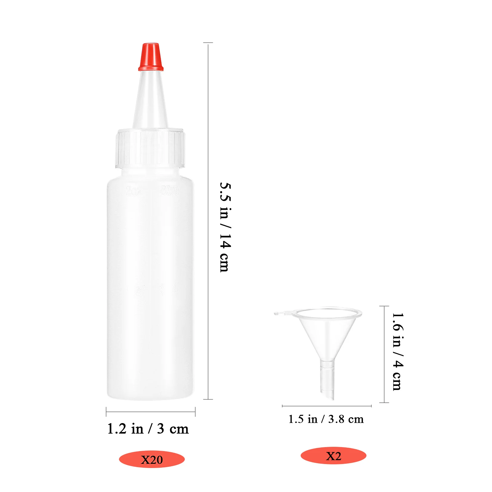 20 шт. пластиковые бутылки для соуса 60 мл