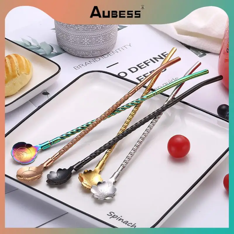 

Petal Spoon Drinking Straw Tea Filter Stainless Steel Tea Straws Yerba Mate Tea Strainer Washable Reusable Tea Bar Accessories