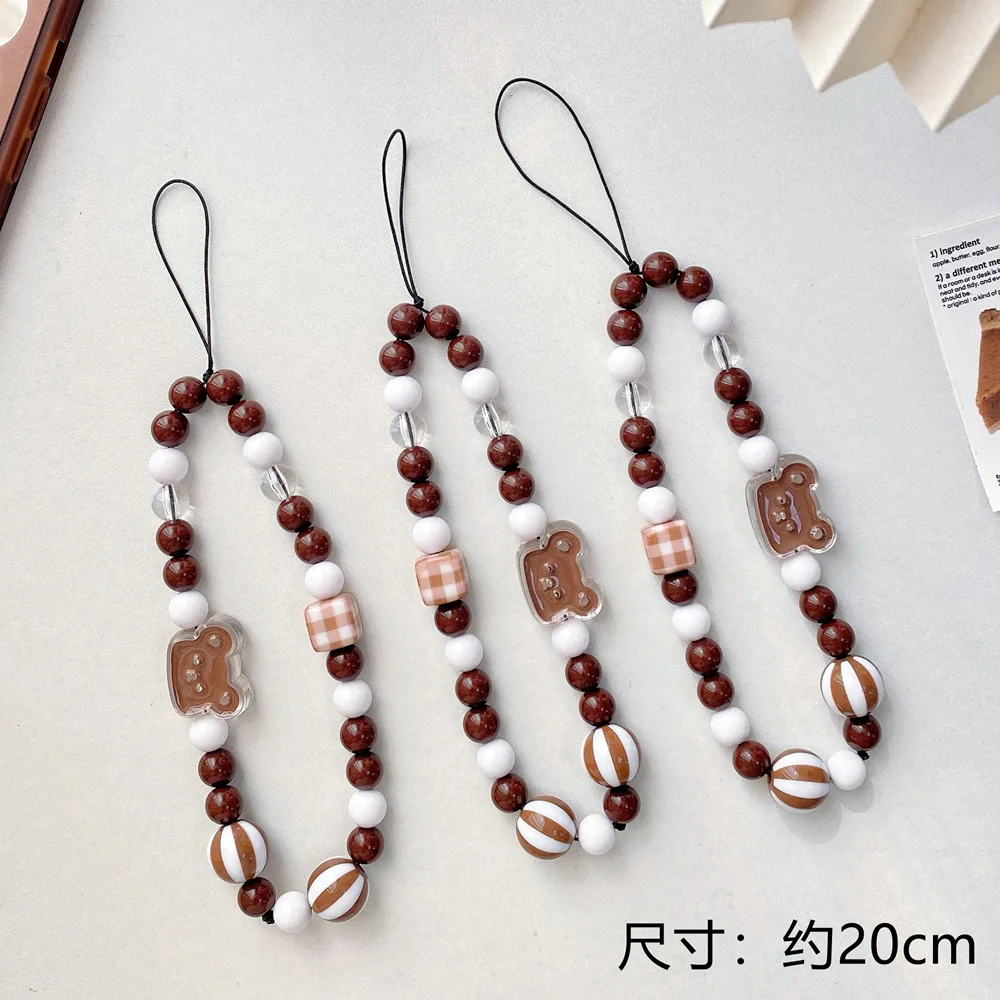 

Cartoon Bear Mobile Phone Lanyard Mobile Phone Chain Mobile Phone Case Beauty Lanyard Female Hand Rope Beaded Pendant Mobile
