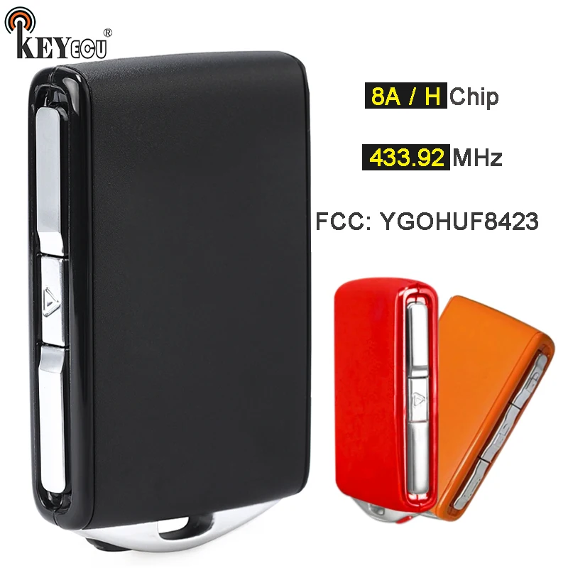 KEYECU 433 92 MHz FSK 8A / H чип YGOHUF8423 OEM запчасти для Volvo S90 XC40 XC60 XC90 V60 V90 2015-20
