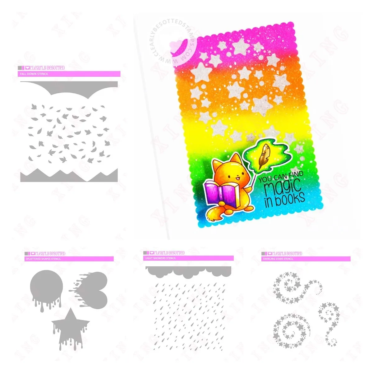 

Diy Layering Stencil Swirling Stars Splattered Shapes Fall Down Light Showers Painting Scrapbook Decoration Craft Embossing Mold