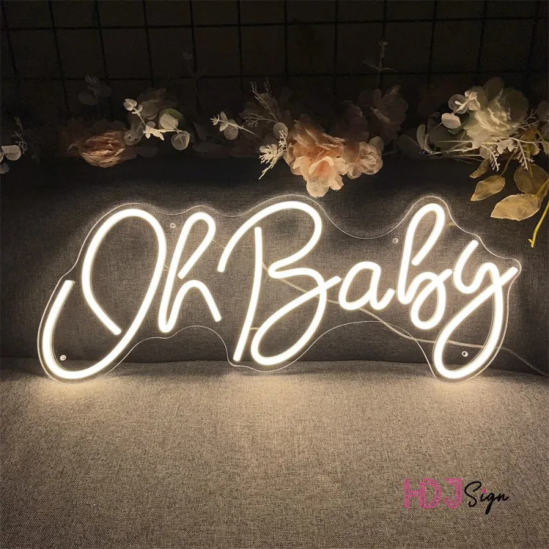 Oh Baby светодиодные неоновые огни вывеска для украшения дня рождения ночные лампы