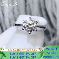 with credentials genuine tibetan silver ring luxury classic 1 carat cz zircon white gold color wedding band for women gift