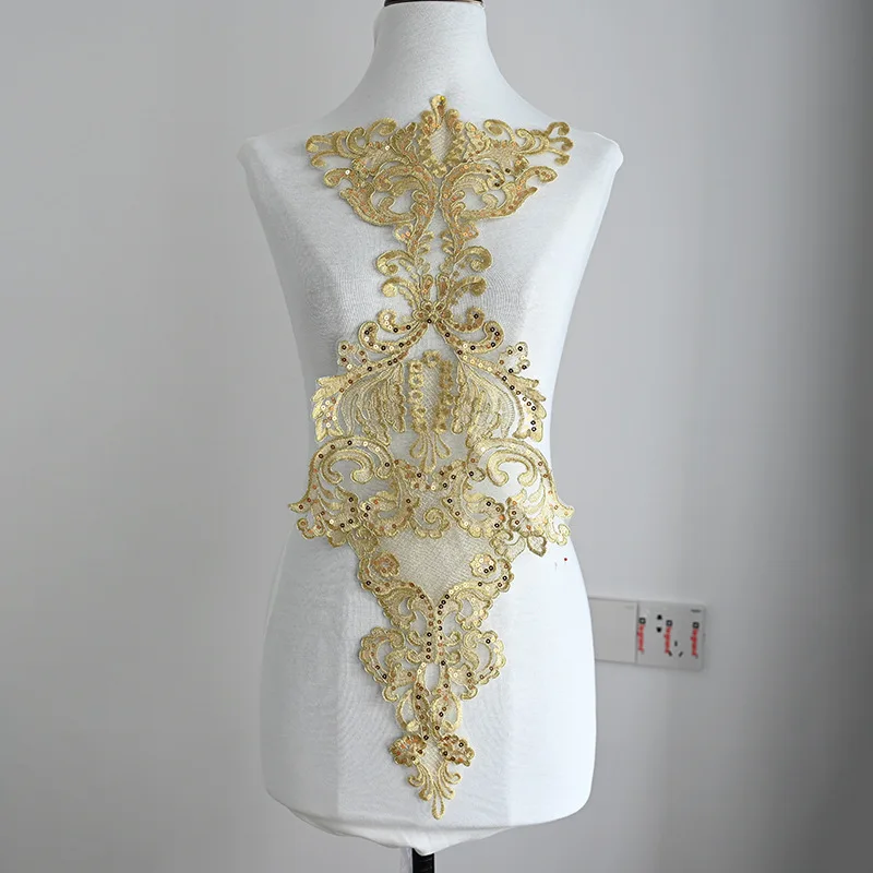 1 шт., кружевная ткань с золотыми блестками, 48 х36 см