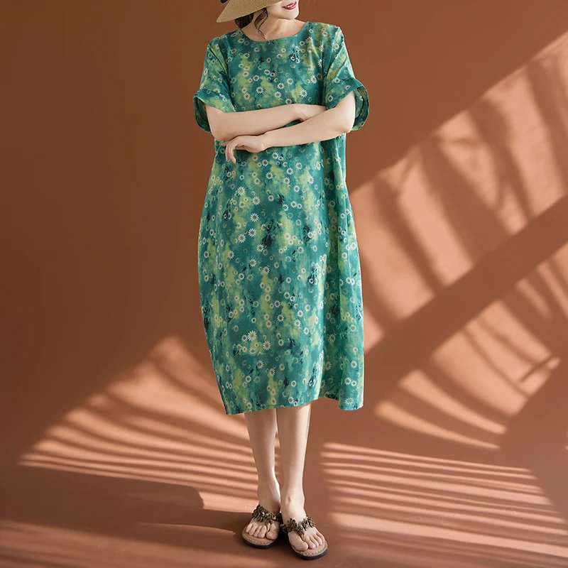 Женское летнее платье Wenaiyi из хлопка и льна