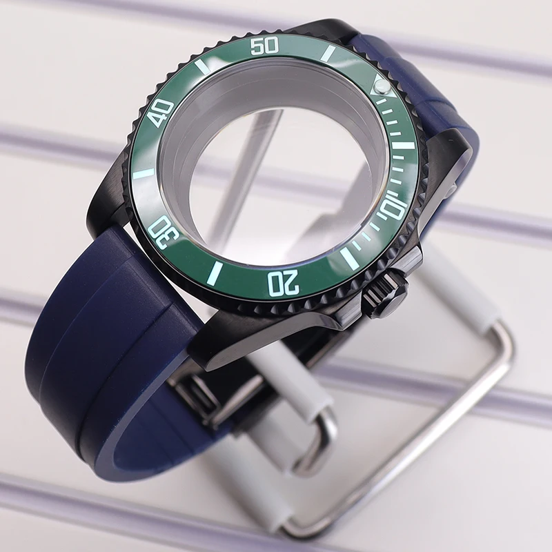Черный корпус для часов SUB 40 мм светящийся безель Seiko NH35 NH36 NH38 NH34 ETA 2824 Miyota 8215