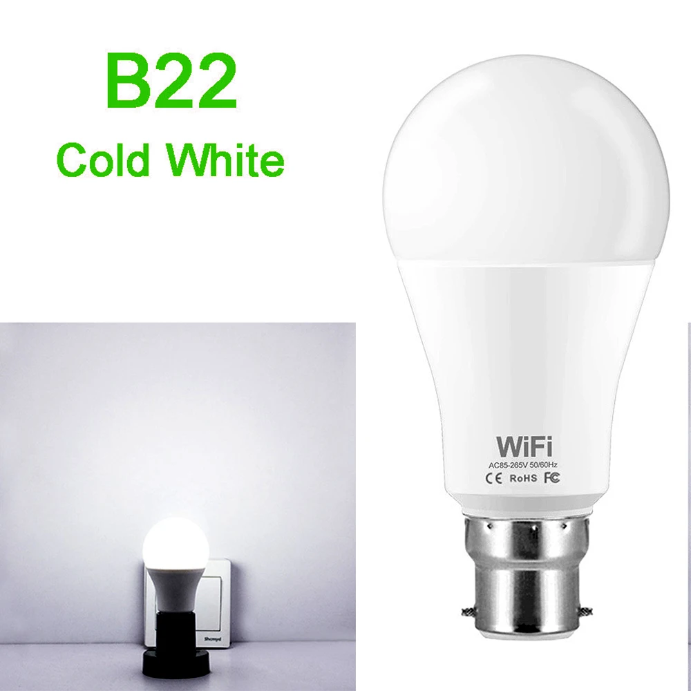 

Приглушаемая Светодиодная лампа B22 E27, умный светильник с Wi-Fi, управлением через приложение, Alexa и Google Assistant, 15 Вт