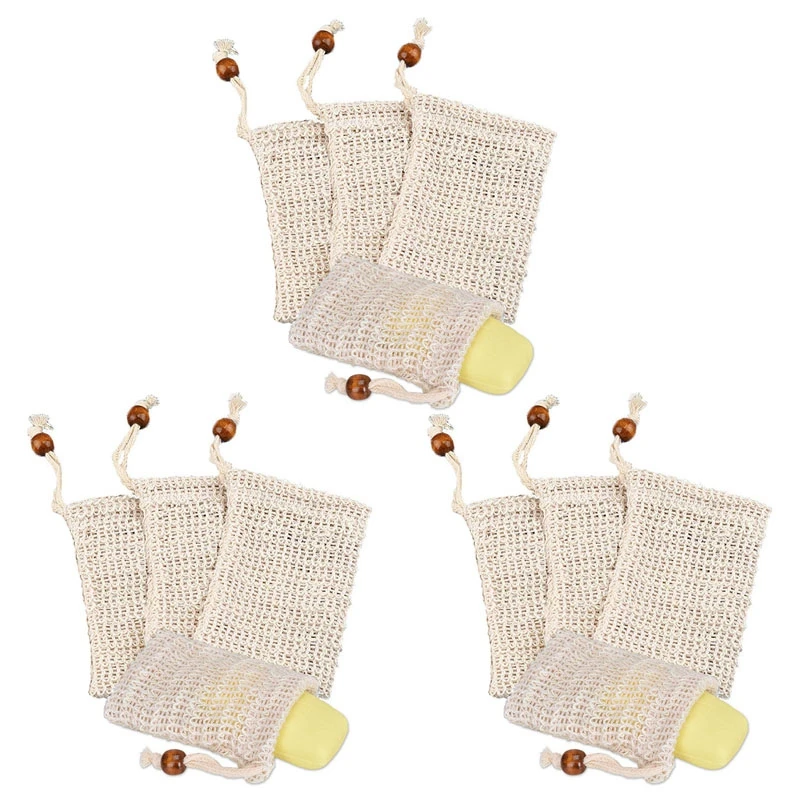 

12X Soap Bag, Soap Bag Ramie, Organic Soap Bag, Soap Bag, Foaming And Dry Soap