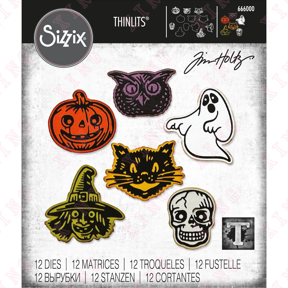 

New Halloween Retro Halloween Thinlits Metal Cutting Dies Scrapbook Decorate Embossing Template Diy Handmade Craft Reusable Mold