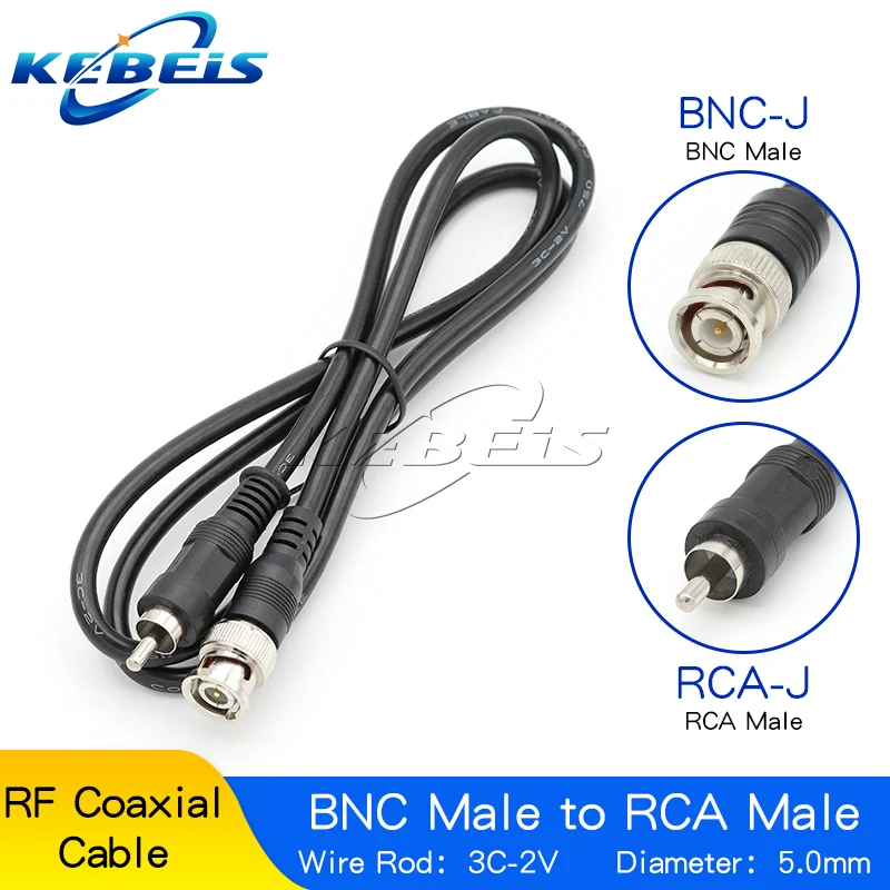 

KEBEIS BNC Q9 к BNC RCA двойной зажим-крючок кабель 100 см