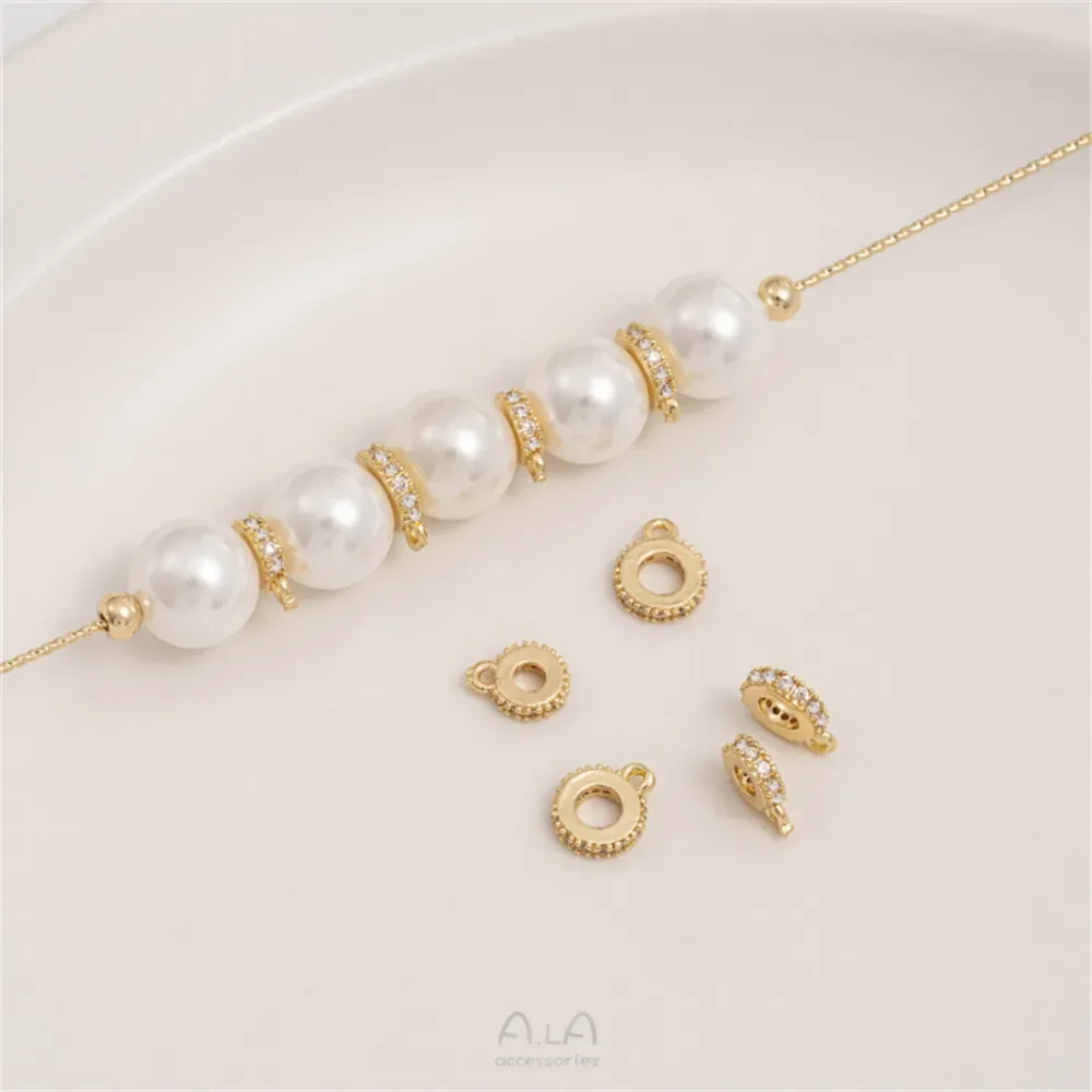 Цирконовая прокладка из 14-каратного золота с подвесным кольцом прокладкой