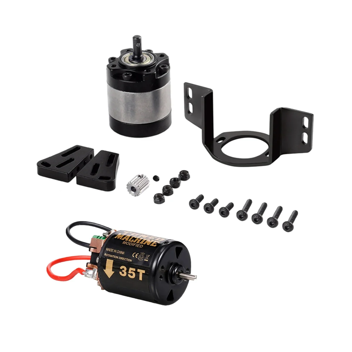 

External Carbon Brush 540 Brushed Motor 35T with 1:5 Reduction Gearbox for 1/14 Trailer 1/10 RC Car Crawler SCX10 TRX4